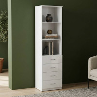 Пенал Анжело Ferrum-decor на 3 полиці із 4 шухлядами 1900x500x380 ДСП Біле 16 мм (FRD-104960)
