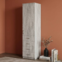 Пенал Анжело Ferrum-decor на 3 полиці з дверима та 4 ящиками 1900x500x380 ДСП Бетон 16 мм (FRD-104970)