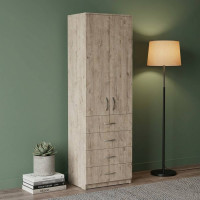 Шкаф Анжело Ferrum-decor на 3 полок с 2 дверями и 4 ящика 1900x600x380 ДСП Дуб Сан-Марино 16 мм (FRD-104990)