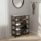 Полиця для взуття Слайм 4 Ferrum-decor 820x630x260 Чорний метал ДСП Біле 16 мм (FRD-105160)