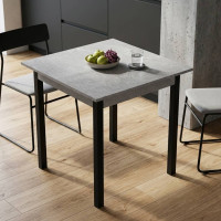 Стіл кухонний Ferrum-decor Дієго 75x80x80 Чорний ДСП Бетон 16мм (FRD-105578)