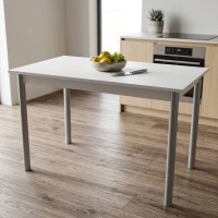Стіл кухонний Ferrum-decor Беніта 75x120x70 Сірий ДСП Біле 16мм (FRD-106278)