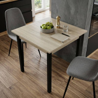 Стіл кухонний Ferrum-decor Дієго 75x90x90 Чорний ДСП Сонома 16мм (FRD-106318)