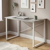 Стіл письмовий Дейв Ferrum-decor 750x1400x700 Білий метал ДСП Бетон 32 мм (FRD-106468)