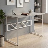 Стіл письмовий Раян Ferrum-decor 750x1200x600 Білий метал ДСП Бетон 16 мм (FRD-106478)