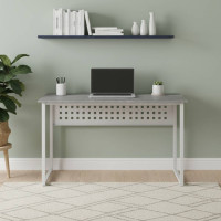 Стол письменный Майк Ferrum-decor 75x100x60 Белый металл ДСП Бетон 16 мм (FRD-106508)