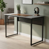 Стіл письмовий Майк Ferrum-decor 75x100x70 Чорний метал ДСП Бетон 32 мм (FRD-106528)
