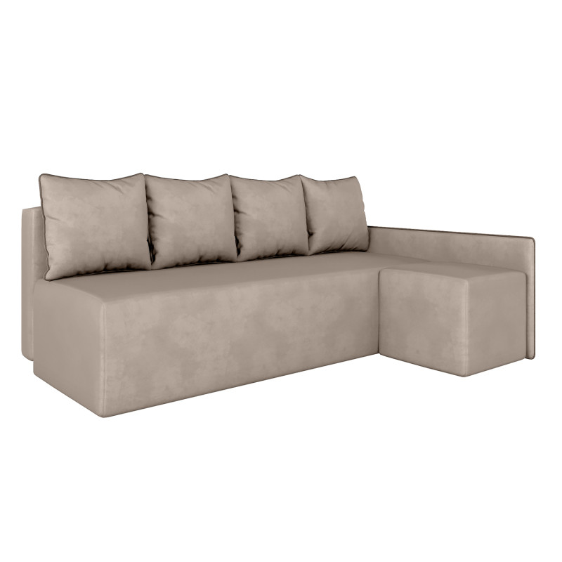 Кутовий диван ортопедичний iSmart MORRO Maxi єврокнижка 205x149 см (матрац Silver) світло-бежевий Laura 2 (ISM-051364)