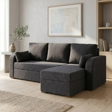 Кутовий диван ортопедичний Мекко Wilson 1950*1450 Pocket Spring Cocos IV категорія Bestseller Dark Grey (MEK-161525)