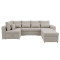 Кутовий ортопедичний диван Мекко Chester II 3400х1800 + пуф 1340х680 Lux IV категорія Bestseller Bone (MEK-161705)