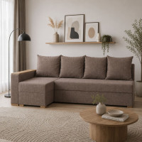 Кутовий ортопедичний диван Мекко Cube 2250×1430 Pocket Spring Cocos III категорія Austin 3 Antelope (MEK-161545)