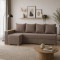 Кутовий ортопедичний диван Мекко Cube 2250×1430 Pocket Spring Cocos III категорія Austin 3 Antelope (MEK-161545)