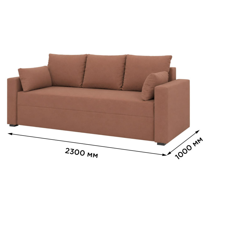 Диван розкладний ортопедичний Мекко Lincoln 2300*1000мм Bonel Standart Hard Plus IV категорія Bestseller White Sand (MEK-161315)
