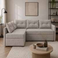 Угловой диван ортопедический Мекко Meet 2080х1430 Bonel Standart Hard Plus IV категория Bestseller Marble (MEK-161195)