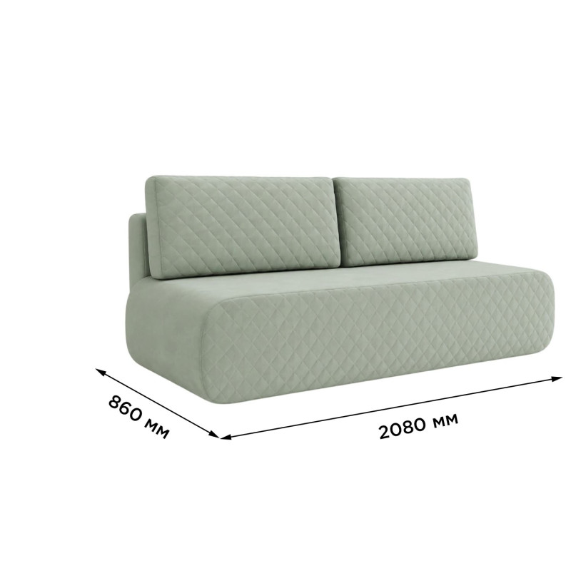 Ортопедичний диван Мекко Polo 2080*860 Lux IV категорія Bestseller Emerald (MEK-161074)