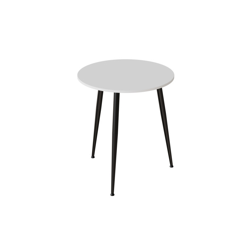 Круглий стіл OPTIMA 3 ніжки конусні Ferrum-decor 750x670x670 Чорний метал ДСП Білий 16 мм (FRD-107442)