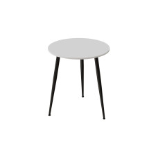 Круглий стіл OPTIMA 3 ніжки конусні Ferrum-decor 750x670x670 Чорний метал ДСП Білий 16 мм (FRD-107442)