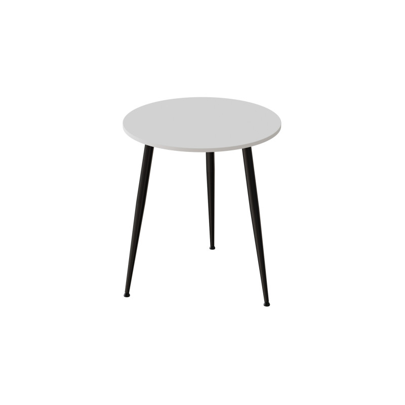 Круглий стіл OPTIMA 3 ніжки конусні Ferrum-decor 750x670x670 Чорний метал ДСП Білий 16 мм (FRD-107442)