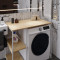 Стелаж-полиця Бафрум 405 Ferrum-decor для пральної машини 90x101x60,5 Білий метал ДСП Дуб Кремона Торро 16 мм (FRD-107622)