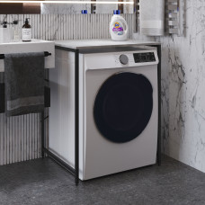 Стелаж-полиця Бафрум 401 Ferrum-decor для пральної машини 90x70,5x60,5 Чорний метал ДСП Бетон 16 мм (FRD-107352)