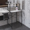 Стелаж-полиця Бафрум 402 Ferrum-decor для пральної машини 133,5x70,5x60,5 Чорний метал ДСП Бетон 16 мм (FRD-107362)