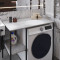 Стелаж-полиця Бафрум 405 Ferrum-decor для пральної машини 90x101x60,5 Чорний метал ДСП Бетон 16 мм (FRD-107392)
