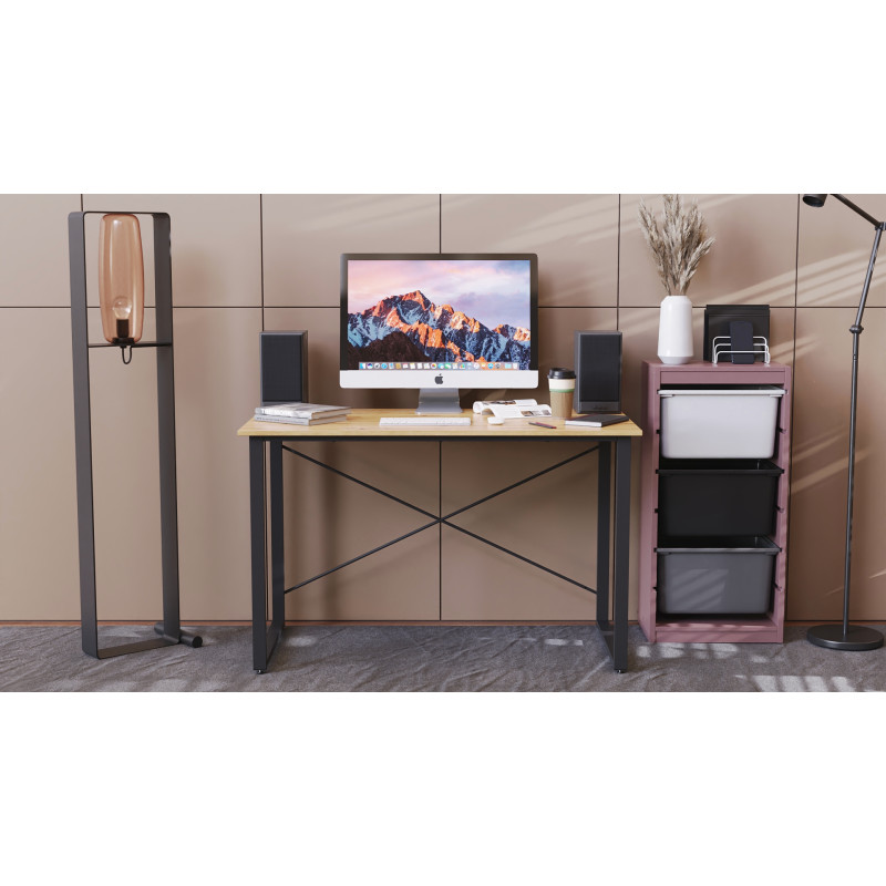 Комп'ютерний стіл Ferrum-decor Дейв 75x120x60 чорний ДСП Дуб Артизан 32 мм (FRD-107042)