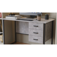 Комп'ютерний стіл Ferrum-decor Гаррі 75x120x60 чорний ДСП Бетон 16 мм (FRD-107292)