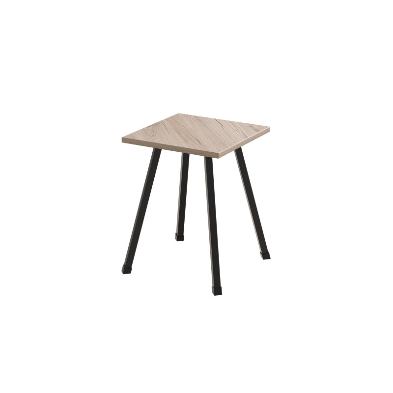 Табурет Ferrum-decor 430x320x320 Чорний метал ДСП Дуб Сан-Марино 16 мм (FRD-107312)