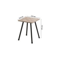 Табурет Ferrum-decor 430x320x320 Чорний метал ДСП Дуб Сан-Марино 16 мм (FRD-107312)