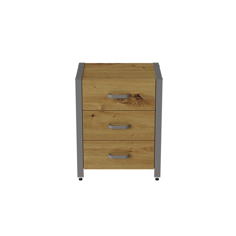 Тумба універсальна Ferrum-decor Вів'єн 3 50x41x40 сірий ДСП Дуб Артизан 16 мм (FRD-106872)