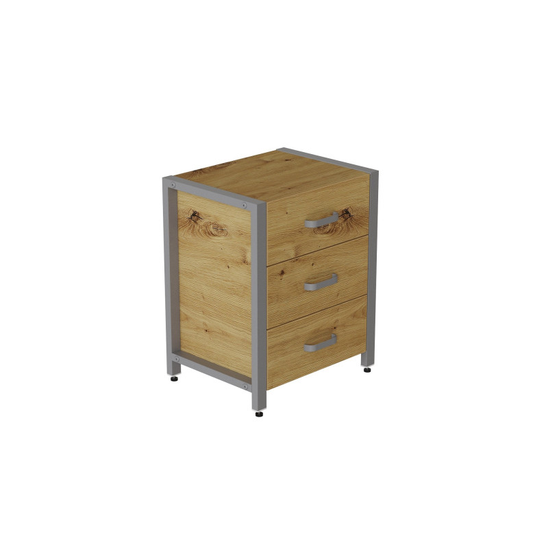 Тумба універсальна Ferrum-decor Вів'єн 3 50x41x40 сірий ДСП Дуб Артизан 16 мм (FRD-106872)