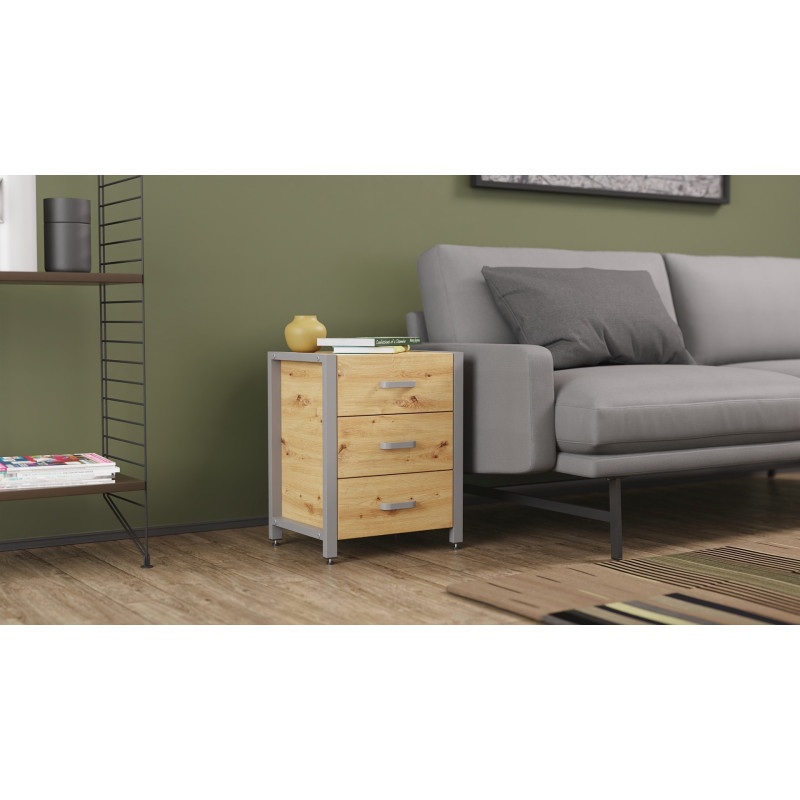 Тумба універсальна Ferrum-decor Вів'єн 3 50x41x40 сірий ДСП Дуб Артизан 16 мм (FRD-106872)