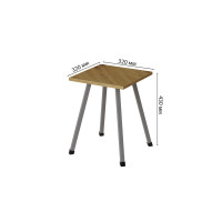 Табурет Ferrum-decor 430x320x320 Сірий метал ДСП Дуб Артизан 16 мм (FRD-106922)