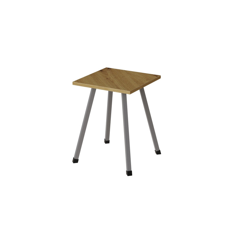 Табурет Ferrum-decor 430x320x320 Сірий метал ДСП Дуб Артизан 16 мм (FRD-106922)