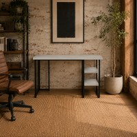 Стол письменный Кевин Ferrum-decor 75x140x60 Черный металл ДСП Кашемир 32 мм (FRD-108132)