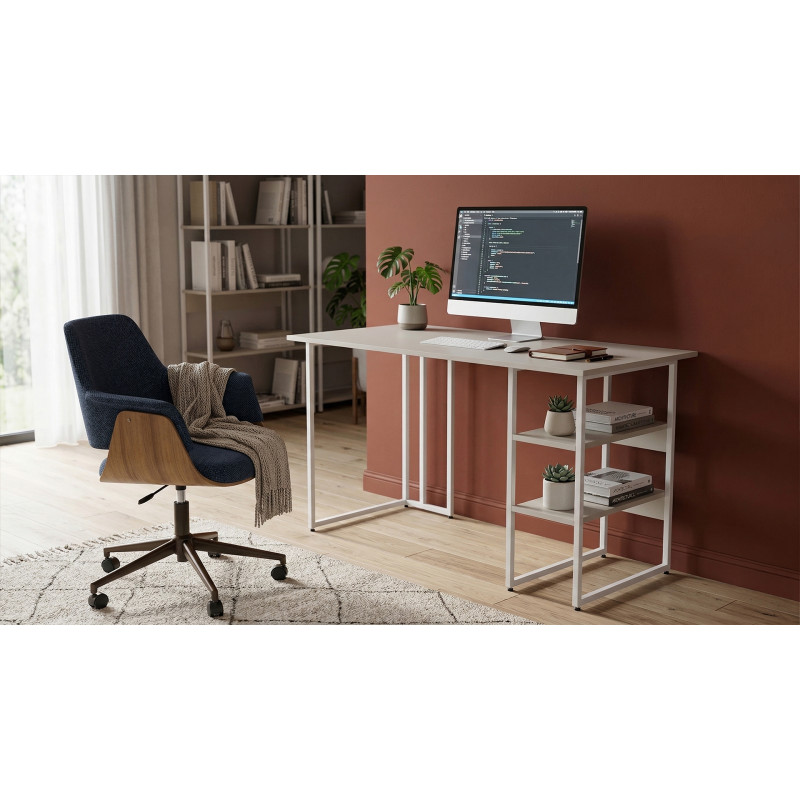 Стіл письмовий Кевин Ferrum-decor 75x120x70 Білий метал ДСП Кашемір 16 мм (FRD-108142)