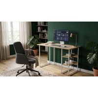 Стіл письмовий Кевин Ferrum-decor 75x100x70 Білий метал ДСП Дуб Кремона Торро 16 мм (FRD-108172)