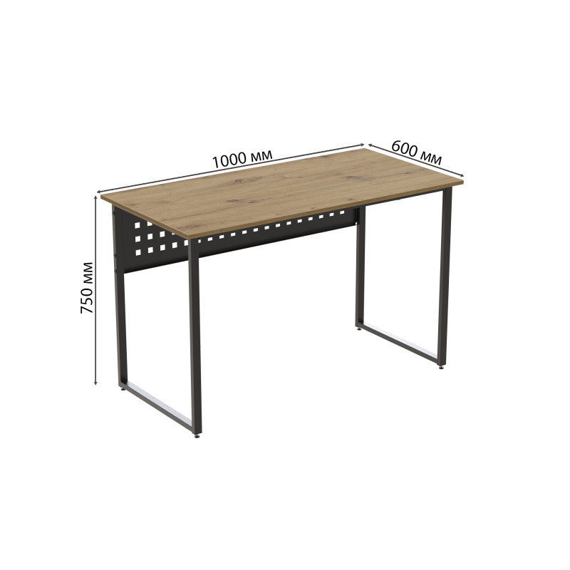 Комп'ютерний стіл Ferrum-decor Майк 75x100x60 чорний ДСП Дуб Артизан 32 мм (FRD-107102)