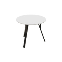 Круглий стіл MARSI 3 870-3 Ferrum-decor 750x870x870 Чорний метал ДСП Білий 16 мм (FRD-107422)