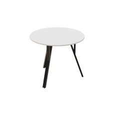 Круглий стіл MARSI 3 870-3 Ferrum-decor 750x870x870 Чорний метал ДСП Білий 16 мм (FRD-107422)