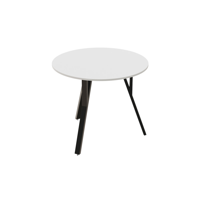 Круглий стіл MARSI 3 870-3 Ferrum-decor 750x870x870 Чорний метал ДСП Білий 16 мм (FRD-107422)