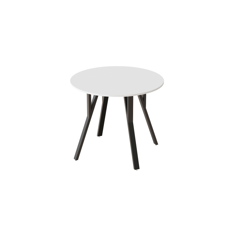 Круглий стіл MARSI 4 870-4 ніжки конусні Ferrum-decor 750x870x870 Чорний метал ДСП Білий 16 мм (FRD-107432)