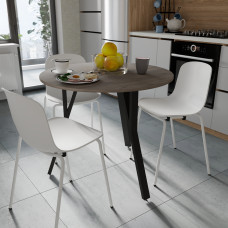 Круглий стіл MARSI 3 870-3 Ferrum-decor 750x870x870 Чорний метал ДСП Дуб Кремона Канолло 16 мм (FRD-107512)