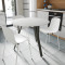 Круглий стіл MARSI 3 870-3 Ferrum-decor 750x870x870 Чорний метал ДСП Білий 16 мм (FRD-107422)