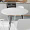 Круглий стіл MARSI 3 870-3 Ferrum-decor 750x870x870 Чорний метал ДСП Білий 16 мм (FRD-107422)