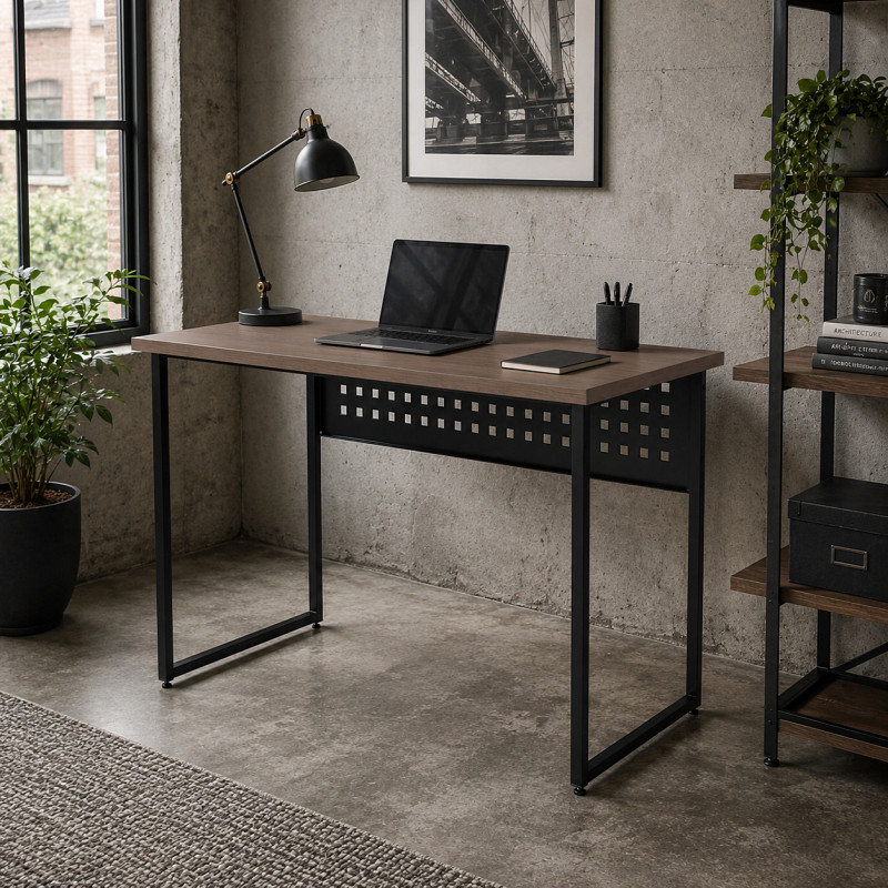 Стіл письмовий Майк Ferrum-decor 75x100x60 Чорний метал ДСП Дуб Кремона Канолло 32 мм (FRD-108192)