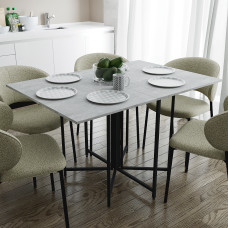 Розкладний стіл-трансформер книжка Моріс 3 Ferrum-decor 75x130x90 Чорний метал ДСП Бетон 16 мм (FRD-107412)