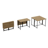 Стіл-книжка трансформер Морис 2 Ferrum-decor 750x1000x1100 Чорний метал ДСП Дуб Артизан 16 мм (FRD-107322)