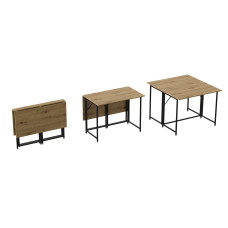 Стіл-книжка трансформер Морис 2 Ferrum-decor 750x1000x1100 Чорний метал ДСП Дуб Артизан 16 мм (FRD-107322)